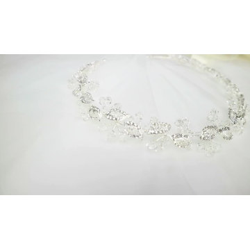 Fashion popular sliver leaf rhinestone  Crystal Headpiece wedding hair band women hair accessories